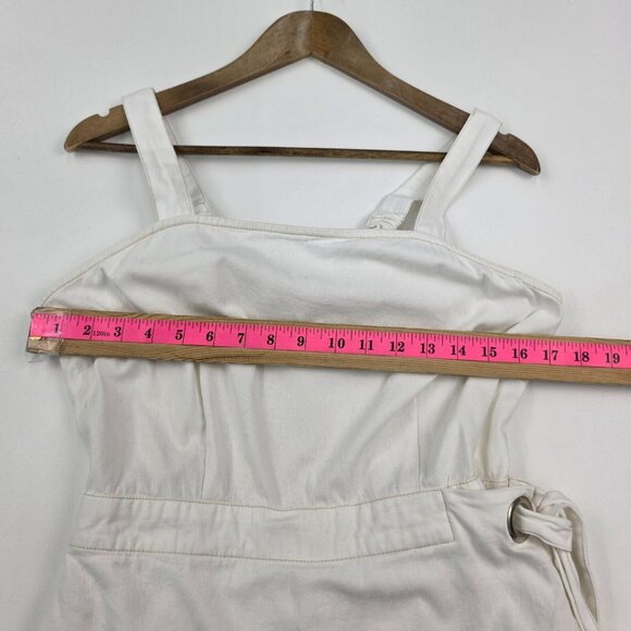 Sincerely Jules White Belted Sleeveless Romper Size Large Beach Resortwear - Picture 9 of 11